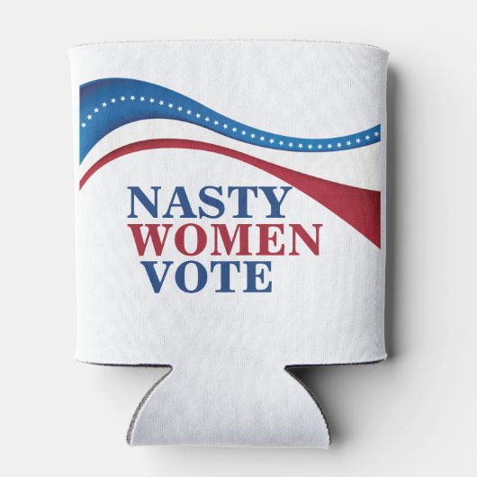 Nasty vrouwen stemmen feministisch politiek blikjeskoeler (Achterkant)