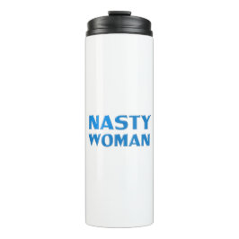 "Nasty Woman" blauw wit Thermosbeker