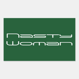 Nasty Woman, futuristische witte tekst op groen Rechthoekige Sticker