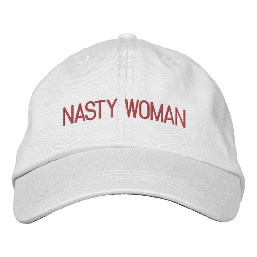 Nasty Woman hot roze fuchsia aangepaste tekst mode Geborduurde Pet (Voorkant)