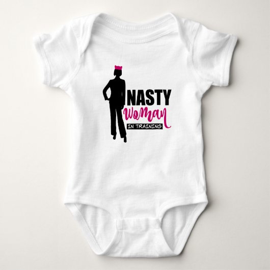 Nasty Woman in Training Pink Pussy Cat Pet Romper (Voorkant)