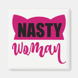 Nasty Woman Pink Cat Pet Magneet