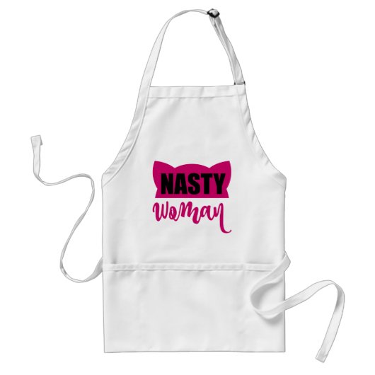 Nasty Woman Pink Cat Pet Standaard Schort (Voorkant)