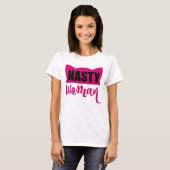 Nasty Woman Pink Cat Pet T-shirt (Voorkant volledig)