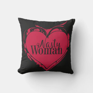NASTY WOMAN Red art HEART Buitenkussen