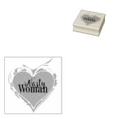 NASTY WOMAN Red art HEART Rubberstempel (Gestempeld)