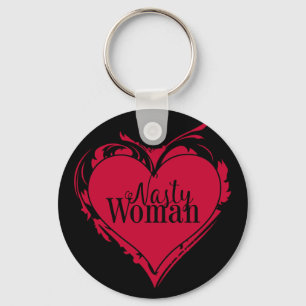 NASTY WOMAN Red art HEART Sleutelhanger