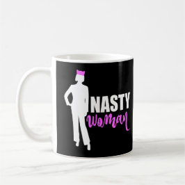 Nasty Woman Silhouette en Roze Pussy Cat Pet Koffiemok