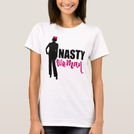 Nasty Woman Silhouette en Roze Pussy Cat Pet T-shirt