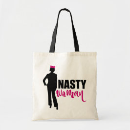 Nasty Woman Silhouette en Roze Pussy Cat Pet Tote Bag