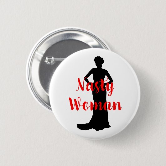 Nasty Woman Silhouette Round Button (Voorkant /achterkant)