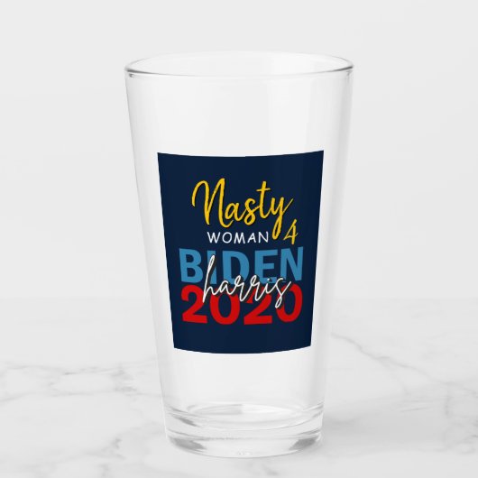 Nasty Woman voor Biden Harris 2020 Glas (Voorkant)