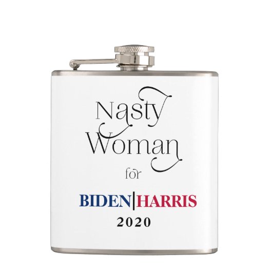 Nasty Woman voor Biden-Harris 2020 Heupfles (Voorkant)