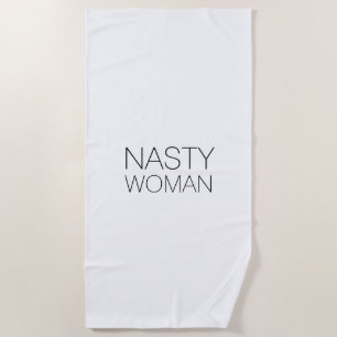 "Nasty Woman" wit zwart Strandlaken