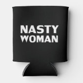 "Nasty Woman" witte letters zwart Blikjeskoeler (Voorkant)