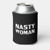 "Nasty Woman" witte letters zwart Blikjeskoeler (Blikje Achterkant)