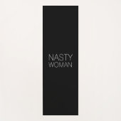 "Nasty Woman" witte letters zwart Yogamat (Voorkant)