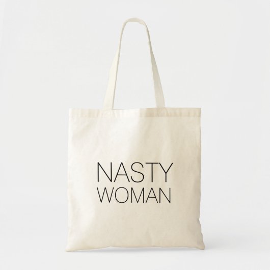 Nasty Woman zwart-wit minimalistische typografie Tote Bag (Voorkant)
