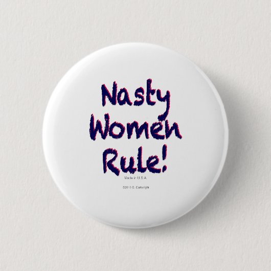Nasty Women Rule Ronde Button 5,7 Cm (Voorkant)