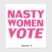 Nasty Women Stem hot roze moderne typografie Sticker (Vel)