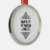 Nasty Women verenigt sierplanten Metalen Ornament (Rechts)