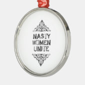 Nasty Women verenigt sierplanten Metalen Ornament (Links)