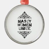 Nasty Women verenigt sierplanten Metalen Ornament (Voorkant)