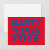 "Nasty Women Vote" blauw rood Briefkaart (Voorkant / Achterkant)