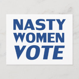 "Nasty Women Vote" blauw wit Briefkaart