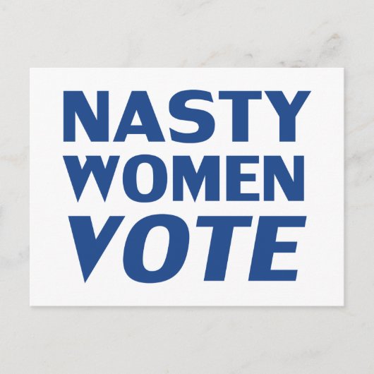 "Nasty Women Vote" blauw wit Briefkaart (Voorkant)
