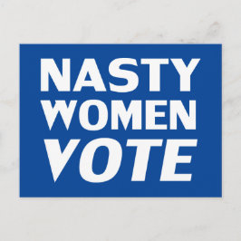 "Nasty Women Vote" blauw wit Briefkaart