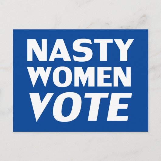 "Nasty Women Vote" blauw wit Briefkaart (Voorkant)