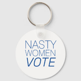'Nasty Women Vote' blauw wit Sleutelhanger