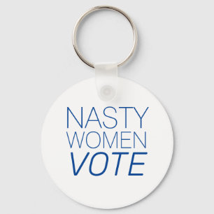 'Nasty Women Vote' blauw wit Sleutelhanger