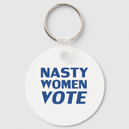 'Nasty Women Vote' blauw wit Sleutelhanger