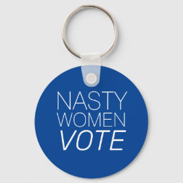 'Nasty Women Vote' blauw wit Sleutelhanger