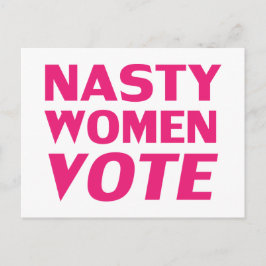 "Nasty Women Vote" heet roze, magenta, wit Briefkaart