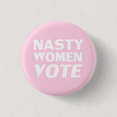 "Nasty women vote" lichtroze wit Ronde Button 3,2 Cm (Voorkant)