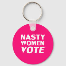 'Nasty Women Vote', warme roze, magenta fuchsia wh