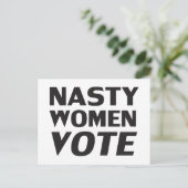 "Nasty Women Vote" zwart wit Briefkaart (Staand voorkant)