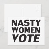 "Nasty Women Vote" zwart wit Briefkaart (Voorkant / Achterkant)