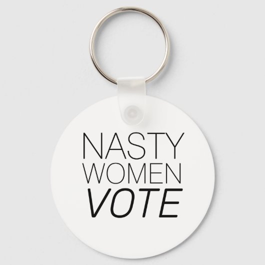 'Nasty Women Vote' zwart wit Sleutelhanger (Voorkant)