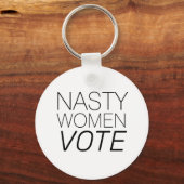 'Nasty Women Vote' zwart wit Sleutelhanger (Voorkant)