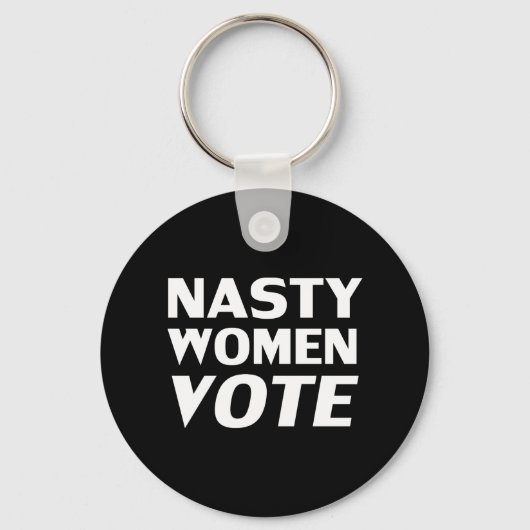 'Nasty Women Vote' zwart wit Sleutelhanger (Voorkant)