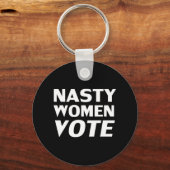 'Nasty Women Vote' zwart wit Sleutelhanger (Voorkant)
