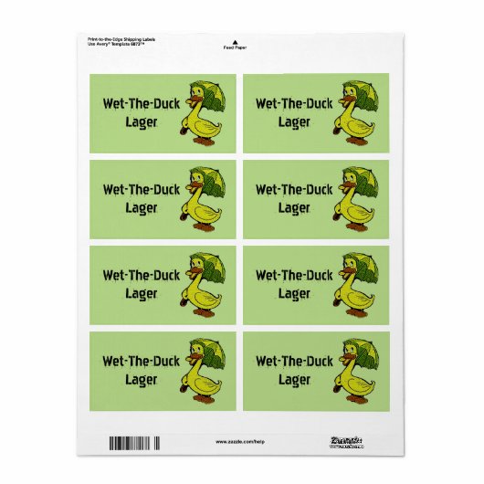 Nat de eend Nat-de-eend Bier Gifting Labels (Full Sheet)