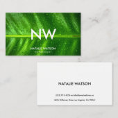 Nat Green Leaf Monogram Professional Nutritionist Visitekaartje (Voorkant / Achterkant)