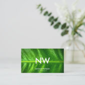 Nat Green Leaf Monogram Professional Nutritionist Visitekaartje (Staand voorkant)