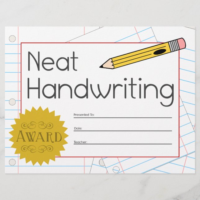 Nat Handwriting Award (Voorkant)