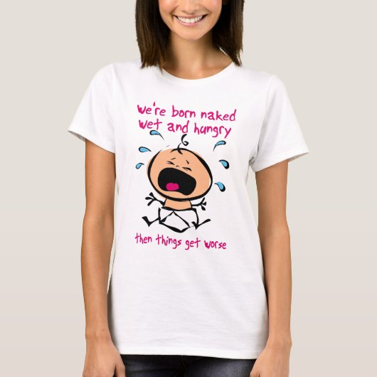 Nat Hongerig Grappig T-shirt (Voorkant)